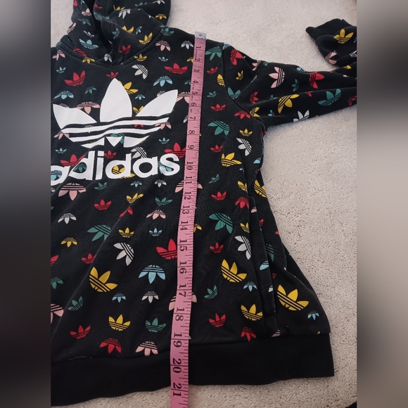 BOGO Sale 🌞 Adidas~Black Colorful Monogram Hooded Sweatshirt Unisex - Picture 4 of 16